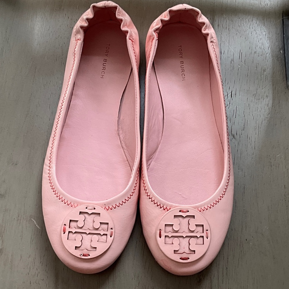 Tory Burch Blush Pink Flats with Logo